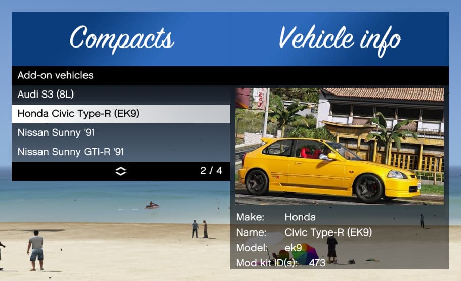 Add-On Vehicle Spawner v1.6.0 screenshot 1